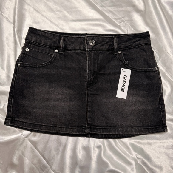 Garage Pants - Garage Black Denim Micro Skort - Washed Black